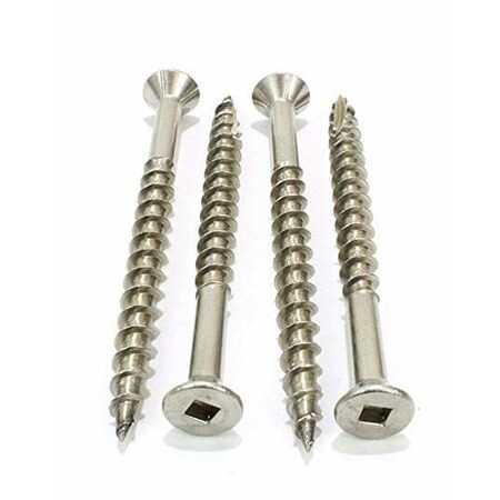 Newport Fasteners Deck Screw, #8 x 1-5/8 in, Stainless Steel, Flat Head, Square Drive, 3000 PK V04317-BR-3000